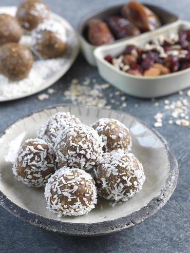 Balles énergiques amandes, canneberges et graines de courge